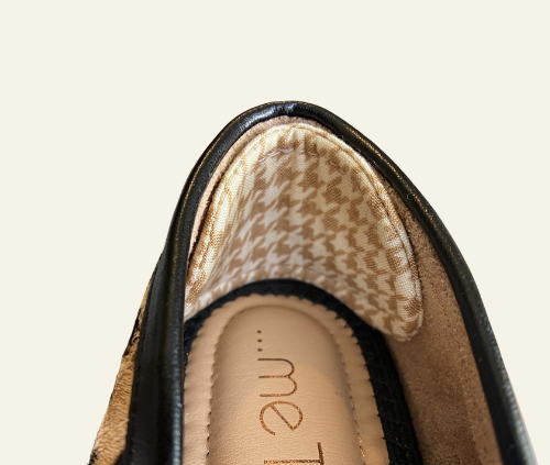 Heel Cushions - Tan Houndstooth